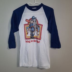 RARE! Dixie Light Beer Ringer Thin T-Shirt  Vintage 70s 80s New Orleans Men Sz S